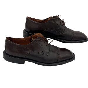 Vintage Brass Boots Leather Brown Oxford Shoes Mens Size 7.5 Made In Italy